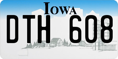 IA license plate DTH608