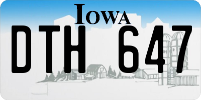 IA license plate DTH647