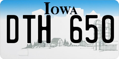 IA license plate DTH650