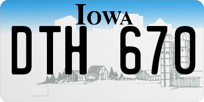 IA license plate DTH670