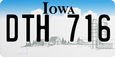 IA license plate DTH716