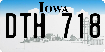 IA license plate DTH718