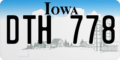 IA license plate DTH778