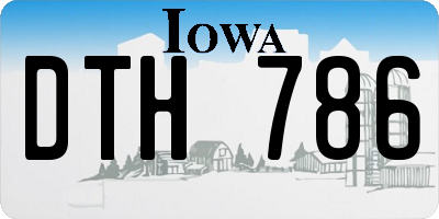 IA license plate DTH786