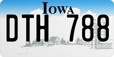 IA license plate DTH788