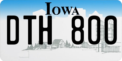 IA license plate DTH800