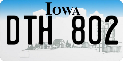 IA license plate DTH802