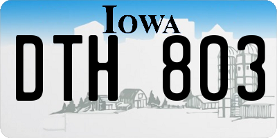 IA license plate DTH803