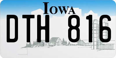 IA license plate DTH816