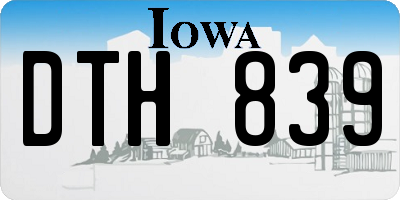 IA license plate DTH839