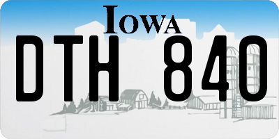 IA license plate DTH840