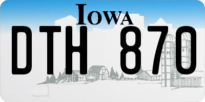 IA license plate DTH870