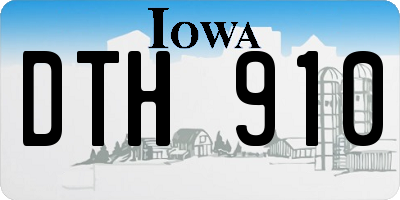 IA license plate DTH910