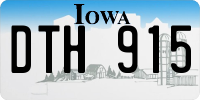 IA license plate DTH915