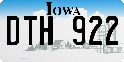 IA license plate DTH922