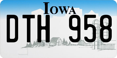 IA license plate DTH958