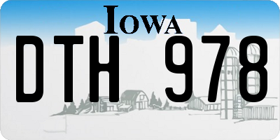 IA license plate DTH978