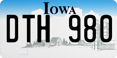 IA license plate DTH980