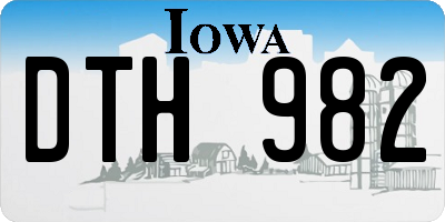 IA license plate DTH982
