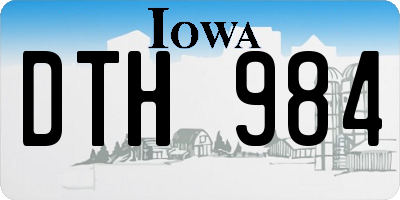 IA license plate DTH984