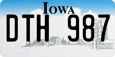 IA license plate DTH987