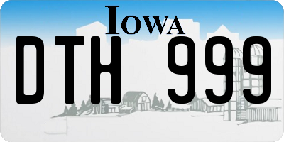 IA license plate DTH999