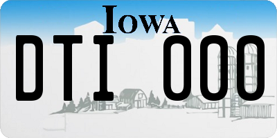 IA license plate DTI000