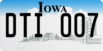 IA license plate DTI007