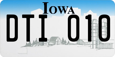 IA license plate DTI010