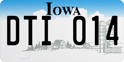 IA license plate DTI014