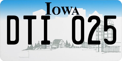 IA license plate DTI025