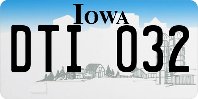 IA license plate DTI032