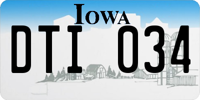 IA license plate DTI034