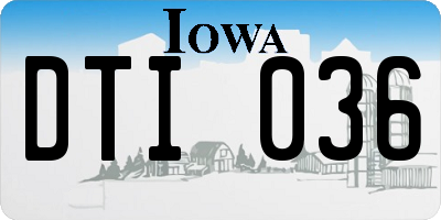 IA license plate DTI036