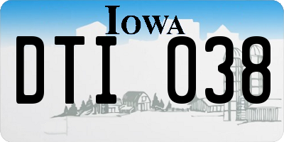 IA license plate DTI038