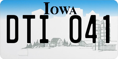 IA license plate DTI041