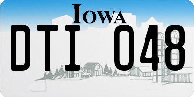 IA license plate DTI048