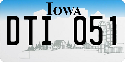 IA license plate DTI051