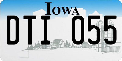 IA license plate DTI055