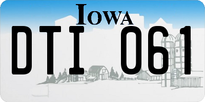 IA license plate DTI061