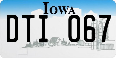 IA license plate DTI067