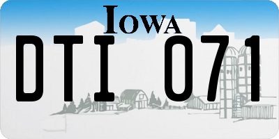 IA license plate DTI071