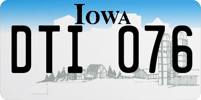 IA license plate DTI076