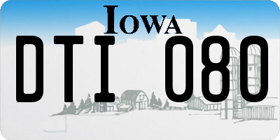 IA license plate DTI080