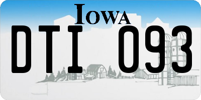 IA license plate DTI093