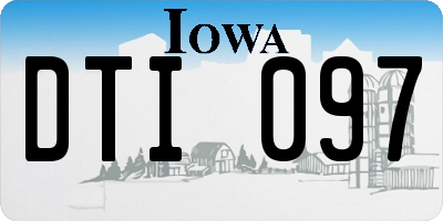 IA license plate DTI097