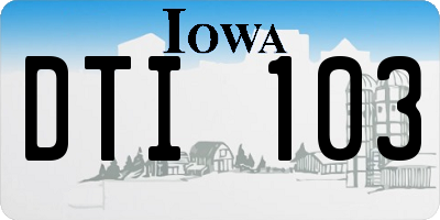 IA license plate DTI103