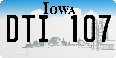 IA license plate DTI107