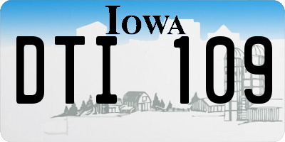 IA license plate DTI109