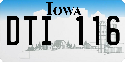 IA license plate DTI116